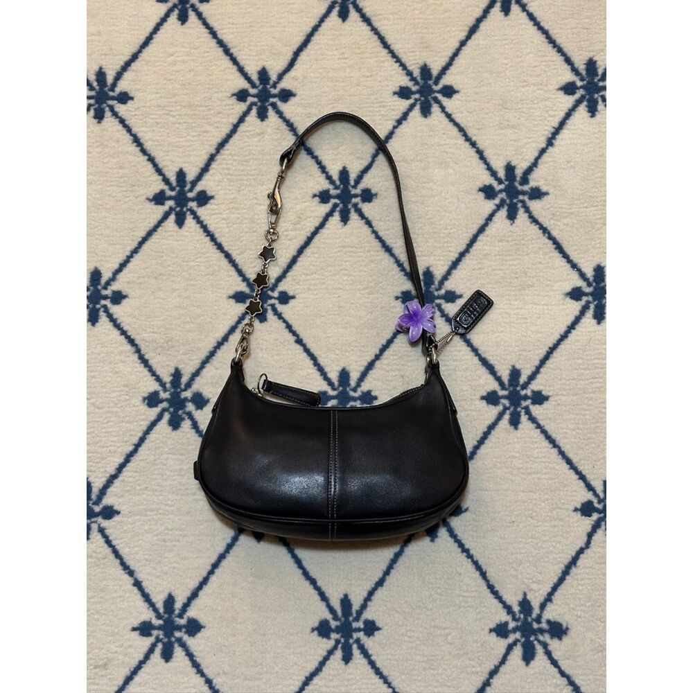 FAIR Coach Vintage Y2K Hampton Demi Hobo Crescent Shoulder Bag 2003 7593 - Black - Picture 8 of 9